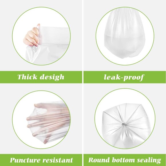 Multipurpose 8 Gallon Trash Bags - 330 Count, Premium Clear Plastic for Home Use - Picture 3 of 8